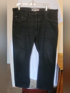 Levis 505 Black Jeans Men 36X29 Regular Fit Straight Leg Denim Pants (bin 2)